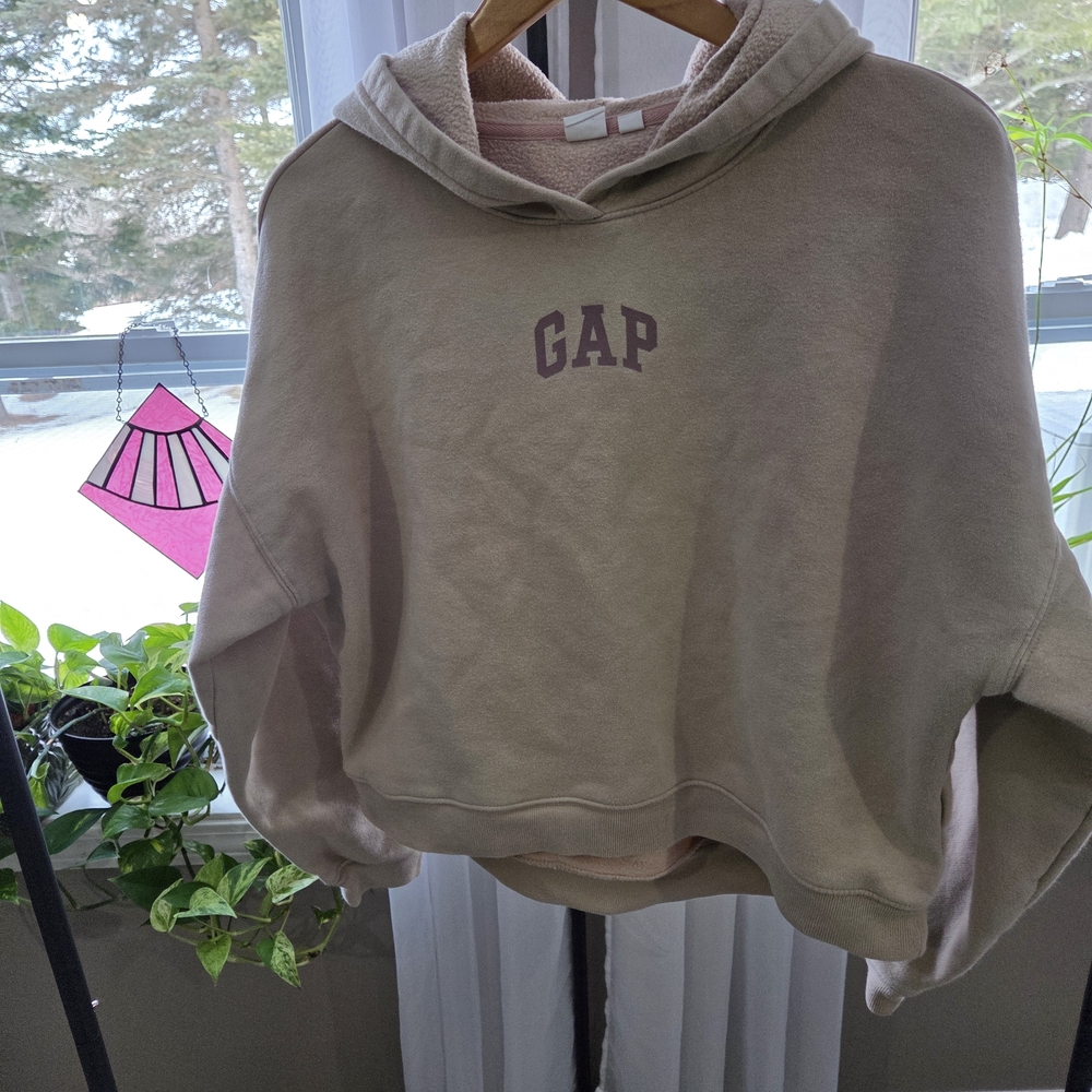 GAP Beige Cropped Hoodie